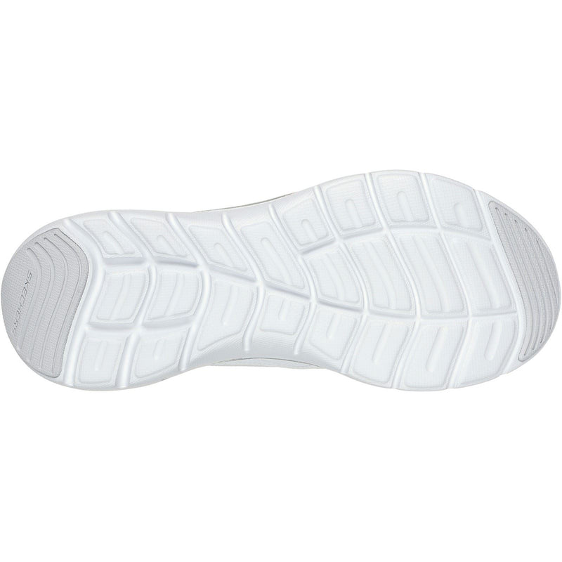 Skechers Flex Appeal 5.0 Fresh Touch Baskets En Cuir Blanc/Argent Pour Femmes