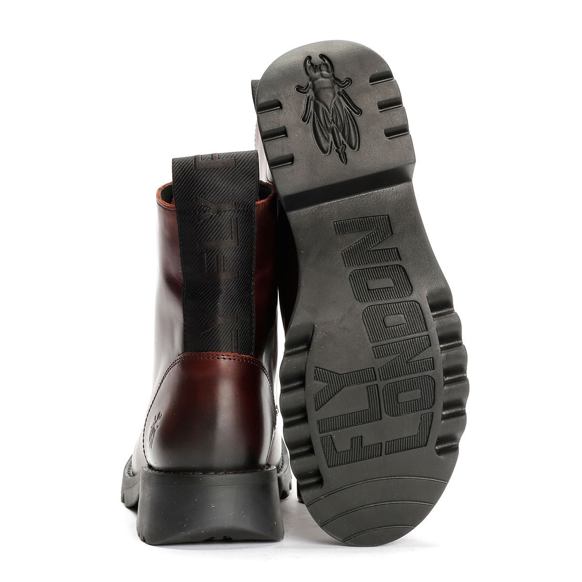 Fly London Ragi Bottes Rouges En Cuir Pour Femmes
