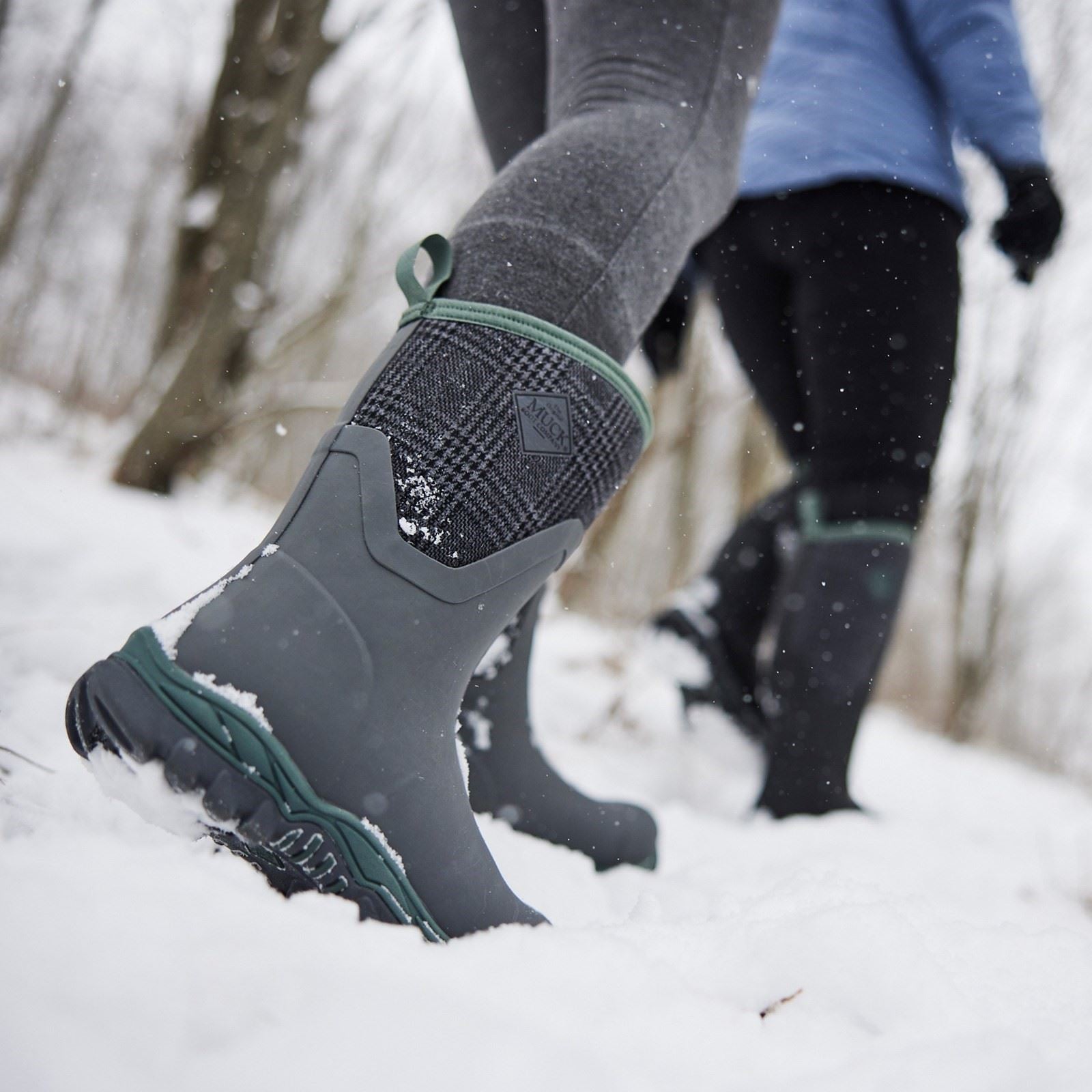 Muck Boots Arctic Sport II Bottes En Caoutchouc Grises À Carreaux