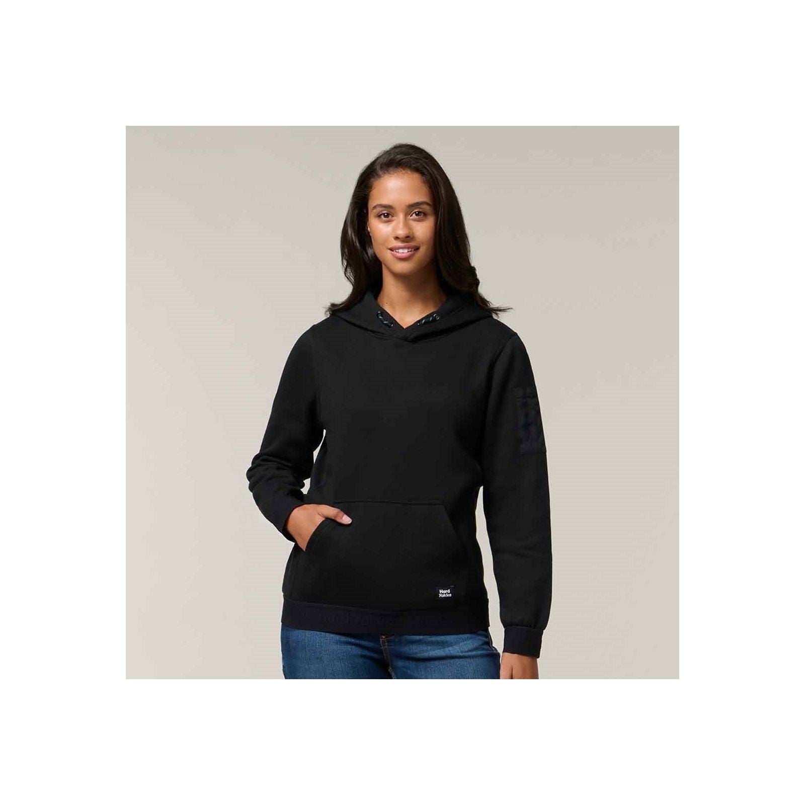 Hard Yakka Gladiator Sweat À Capuche Noir En Coton Pour Femmes