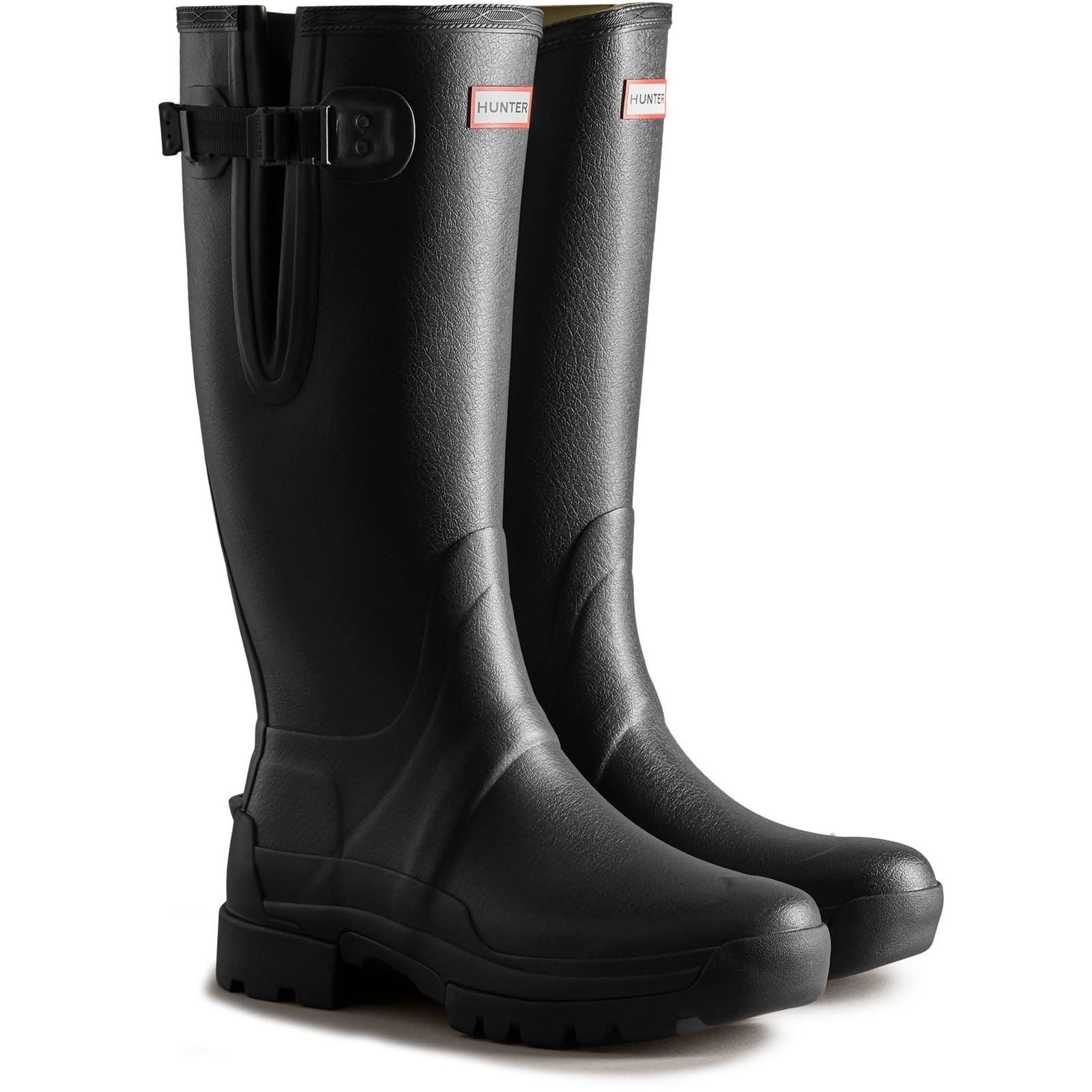 Hunter Balmoral Adjustable Bottes En Caoutchouc Noires Wellington