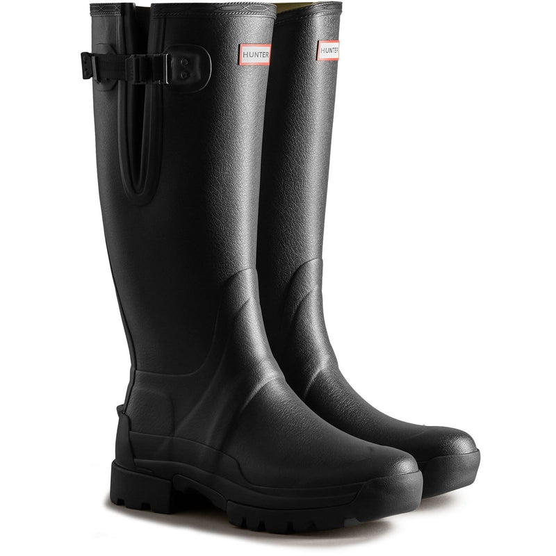 Hunter Balmoral Adjustable Bottes En Caoutchouc Noires Wellington