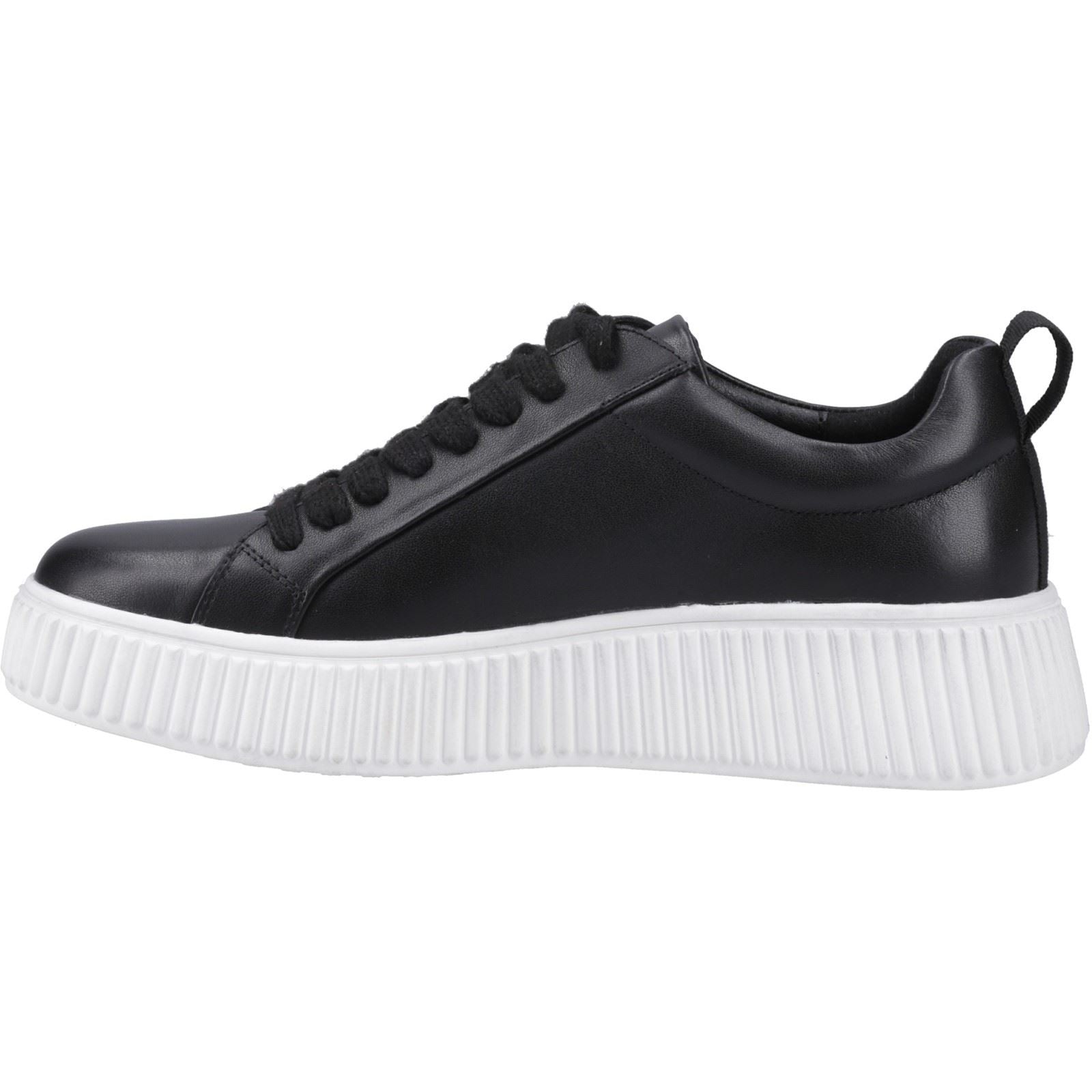 Hush Puppies Harlow Baskets Noires En Cuir Pour Femmes