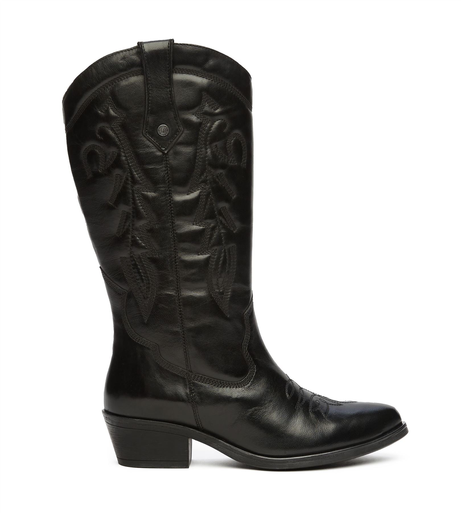 Osprey London The Louisiana Bottes Noires En Cuir Pour Femmes