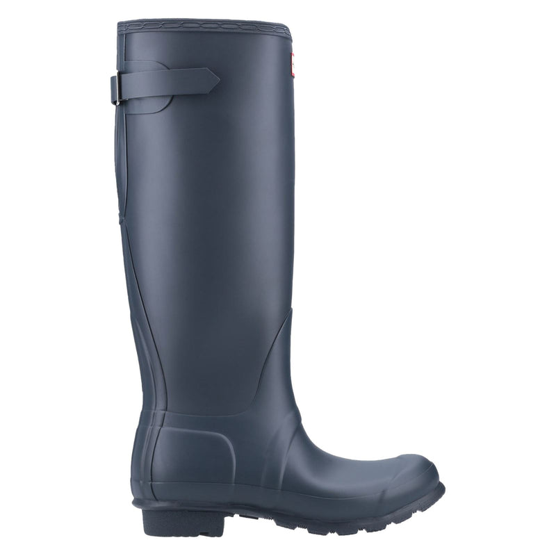 Hunter Original Tall Back Adjustable Bottes En Caoutchouc Bleu Marine Pour Femme