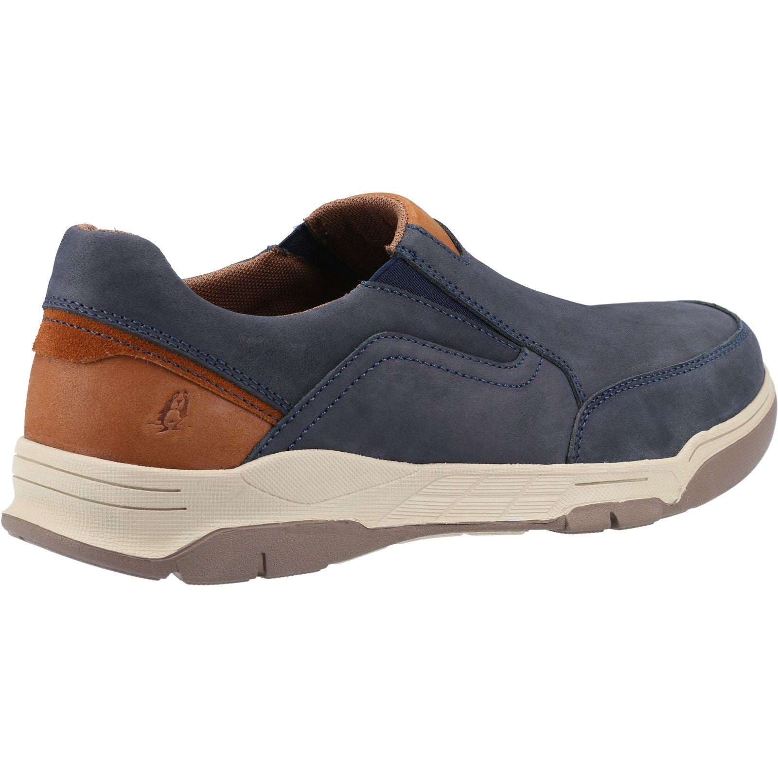 Hush Puppies Fletcher Mocassins En Cuir Pour Hommes Bleu Marine/Beige