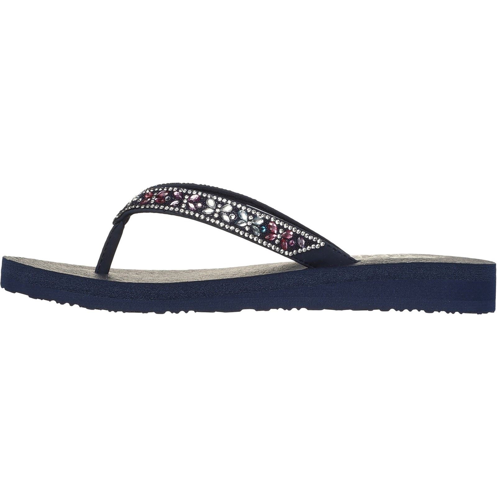 Skechers Meditation Butterfly Garden Sandales Pour Femmes En Synthétique Bleu Marine/Multicolores