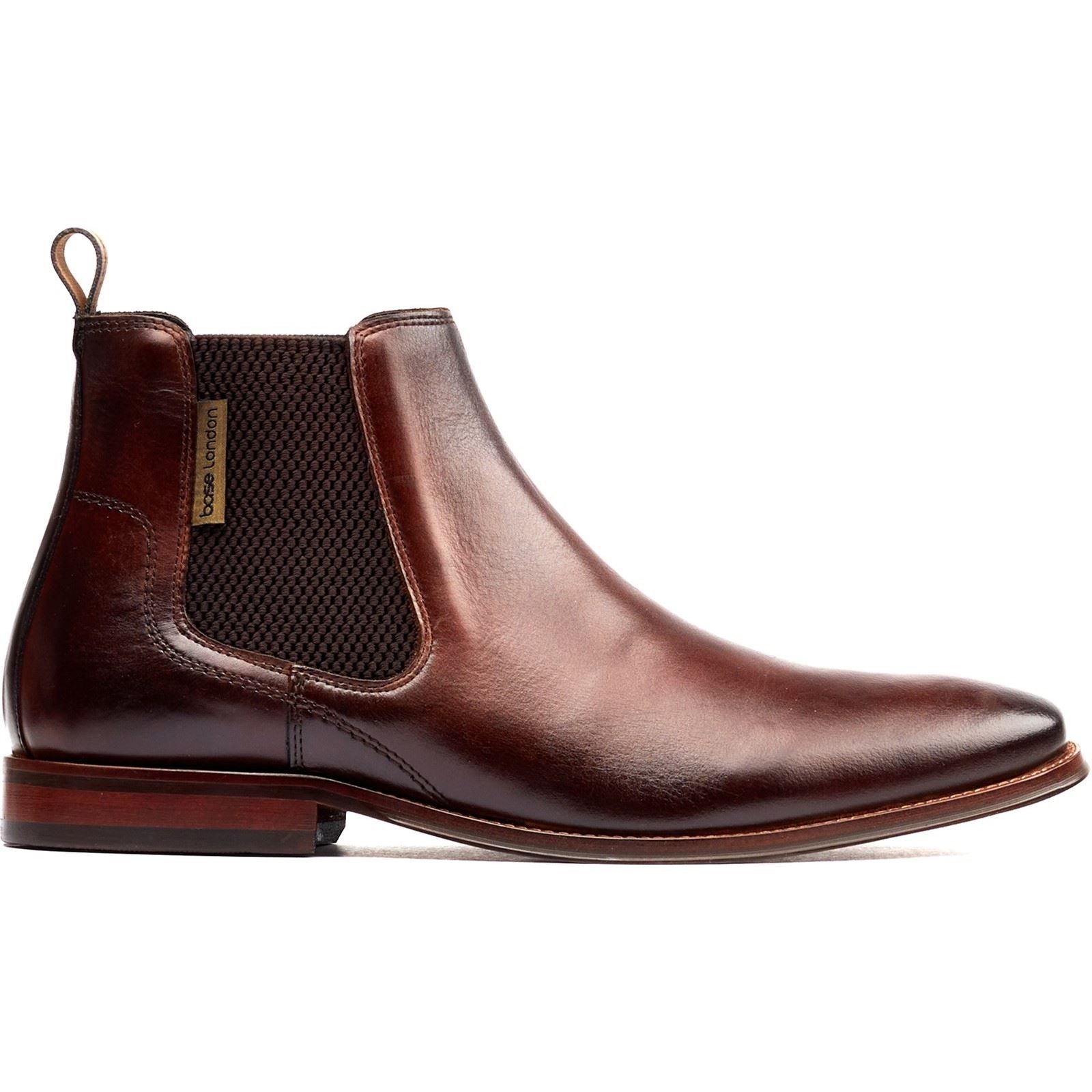 Base London Sikes Bottes En Cuir Marron Pour Homme