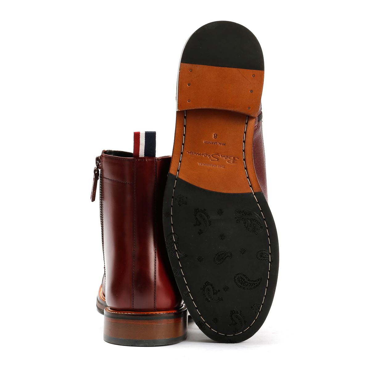 Ben Sherman Harrington Bottines En Cuir Rouges Pour Homme