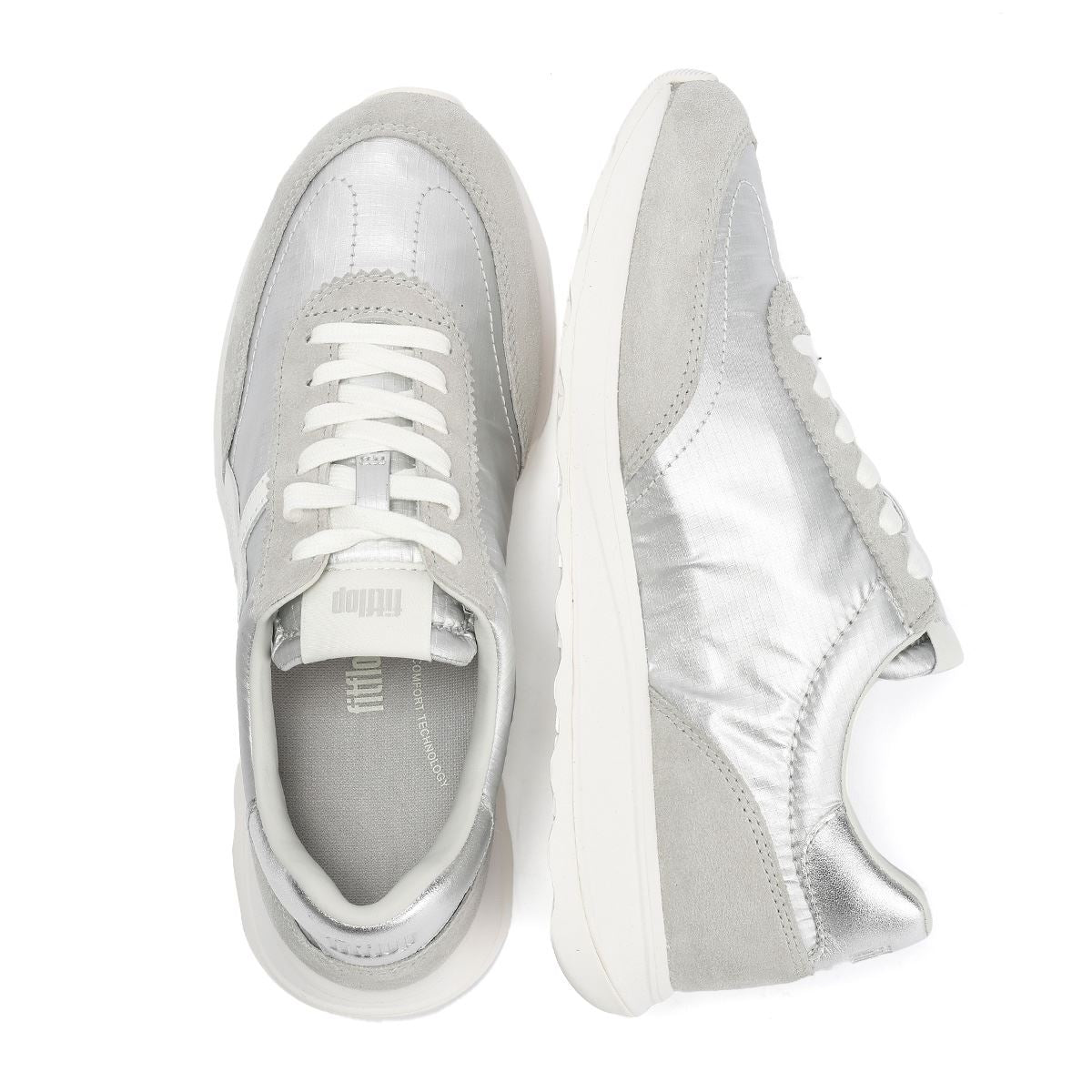 FitFlop Retro-Q FF Baskets En Argent En Nylon Pour Femmes