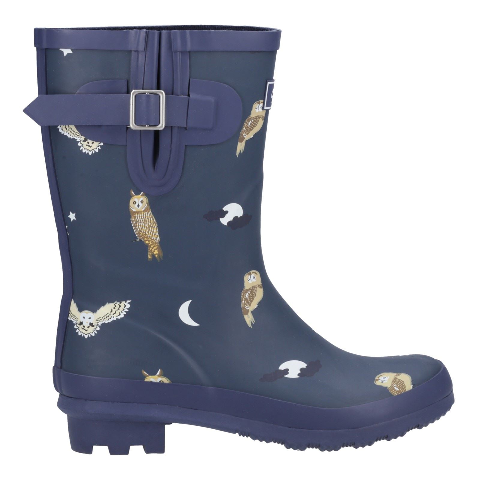 Cotswold Woodland Mid Bottes En Caoutchouc Pour Femmes Avec Motif De Chouettes