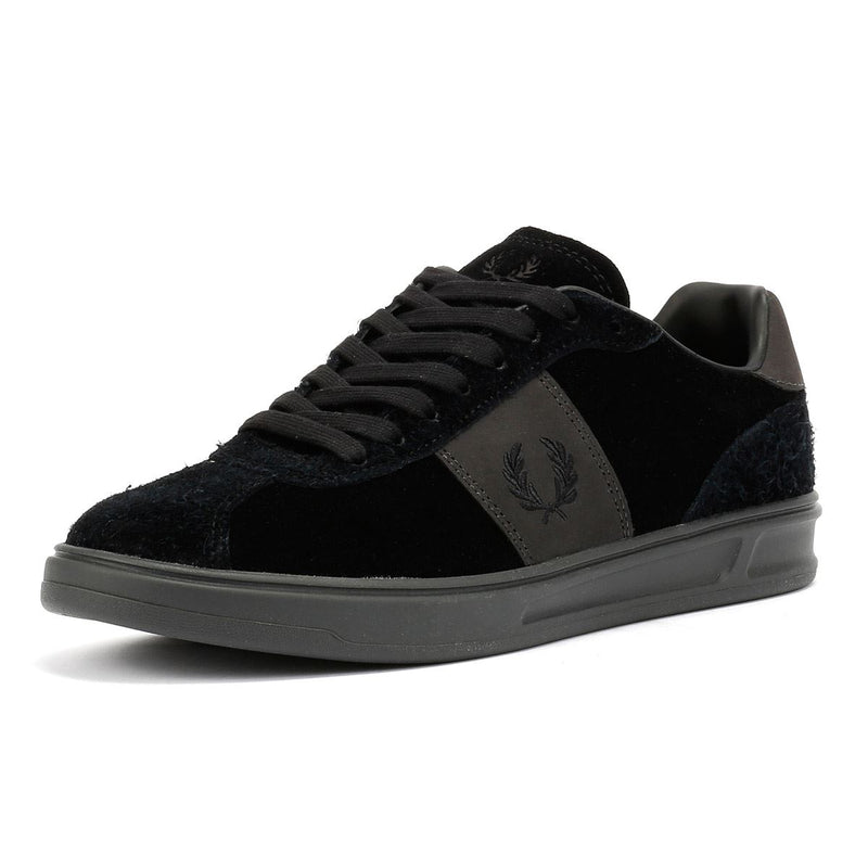 Fred Perry Suede Baskets Pour Hommes En Daim Noir