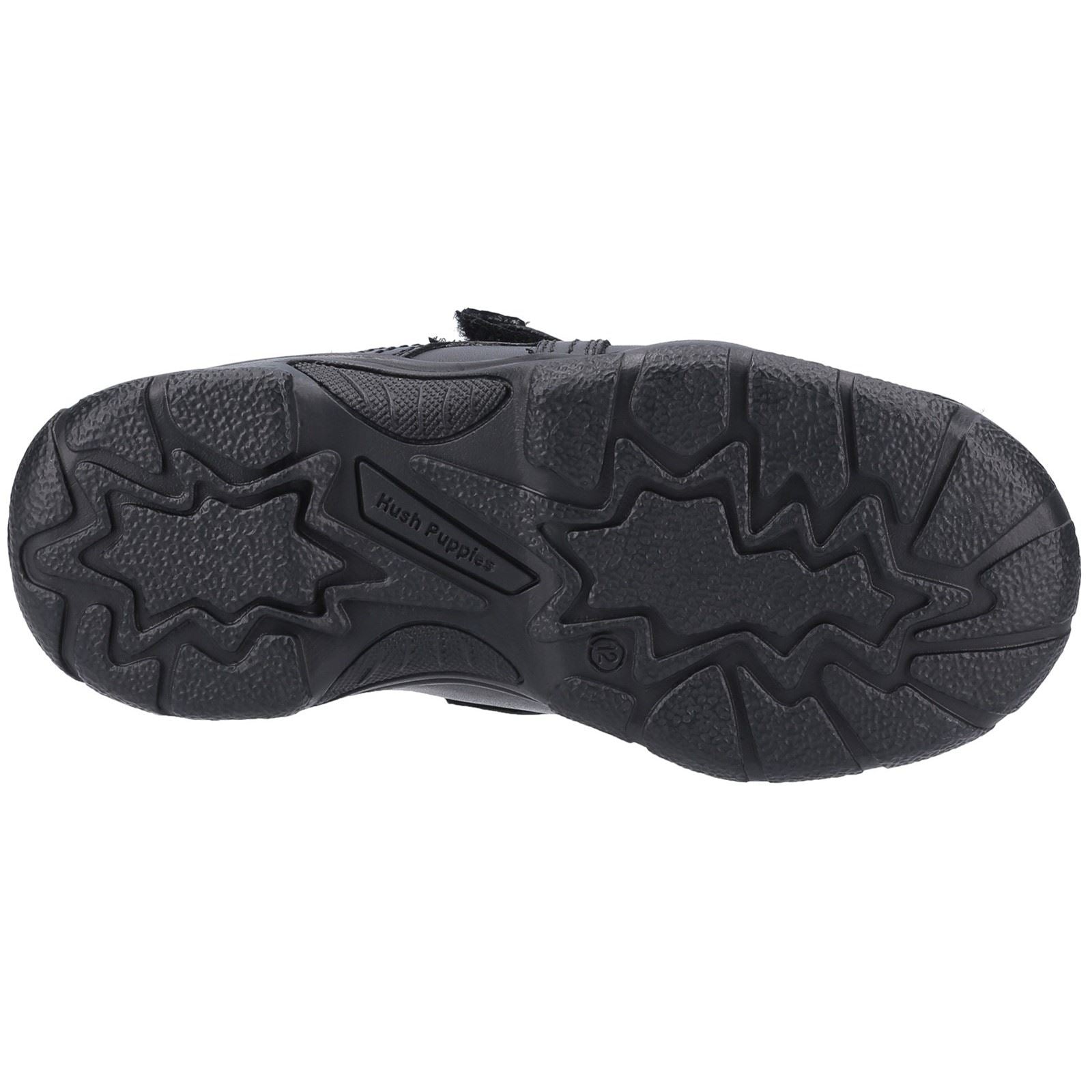 Hush Puppies Arlo Junior Chaussures Noires Pour Garçons En Cuir.