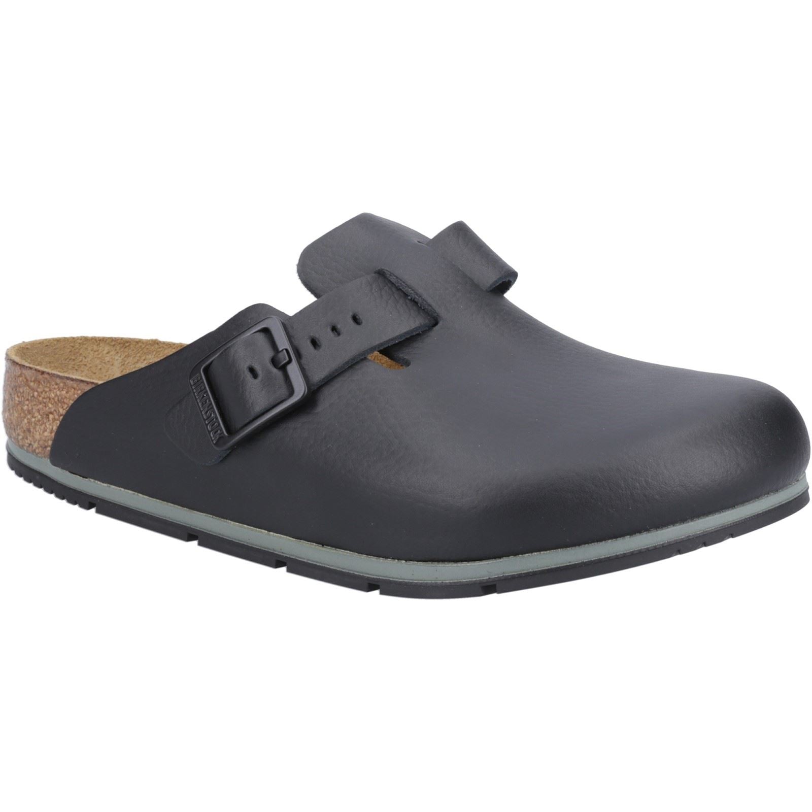 Birkenstock Boston Pro Sabots Noirs En Cuir Pour Femmes