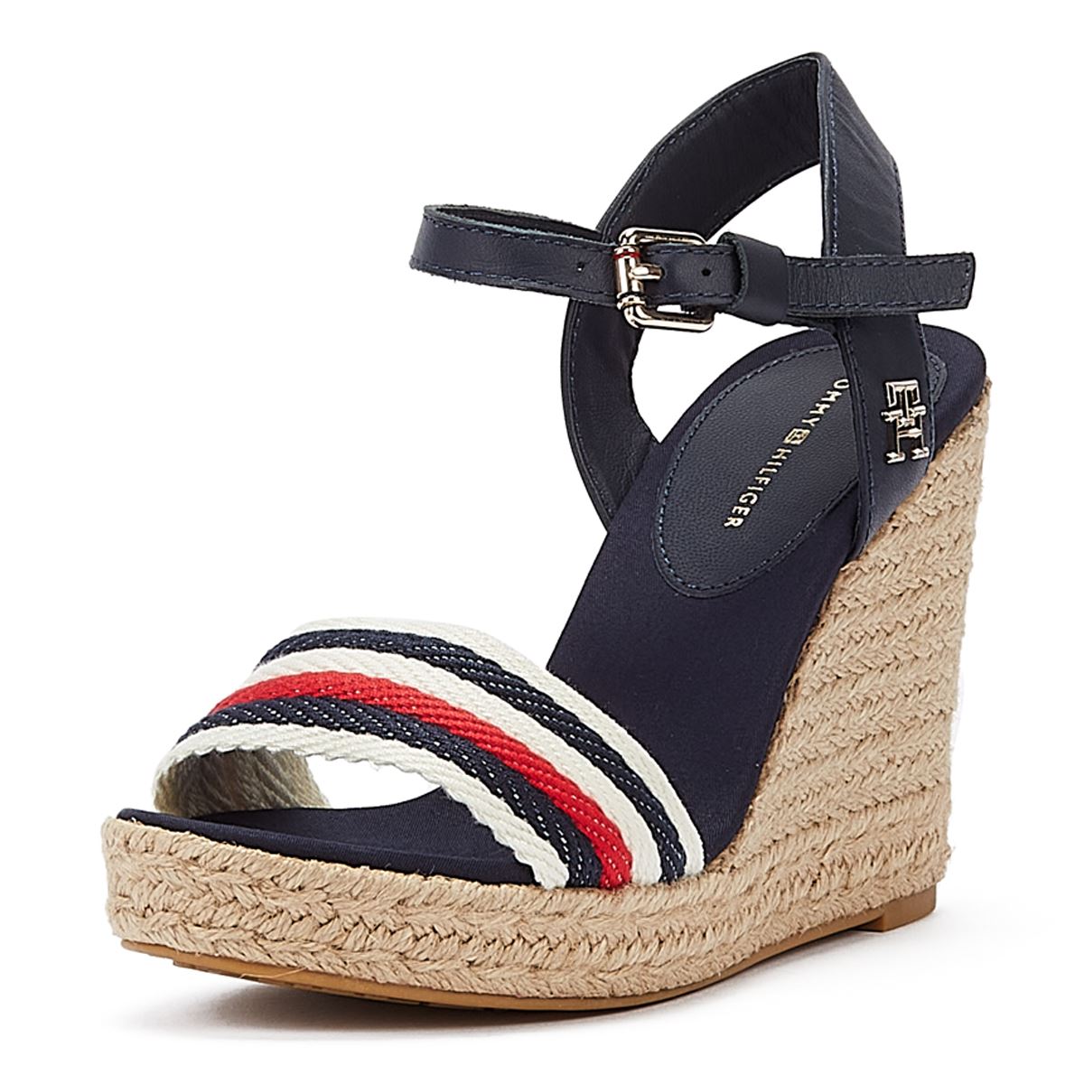 Tommy Hilfiger Corporate Wedge Sandales bleues pour femmes