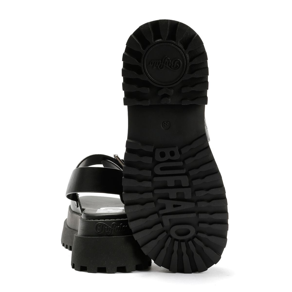 Buffalo Pluto Ari Sandales Noires Pour Femmes