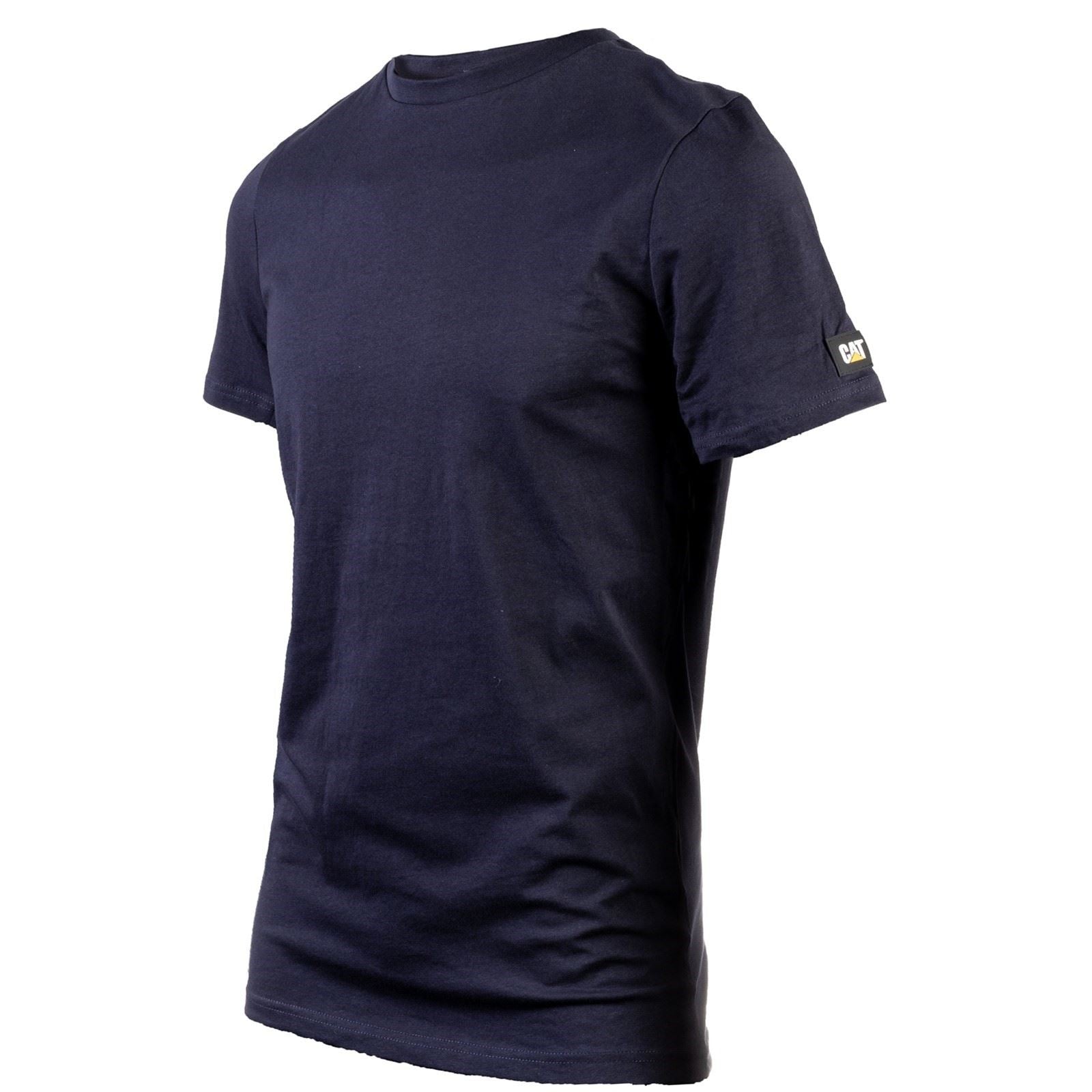 Caterpillar Essentials Short Sleeve T-Shirts Pour Hommes En Coton Bleu À Manches Courtes