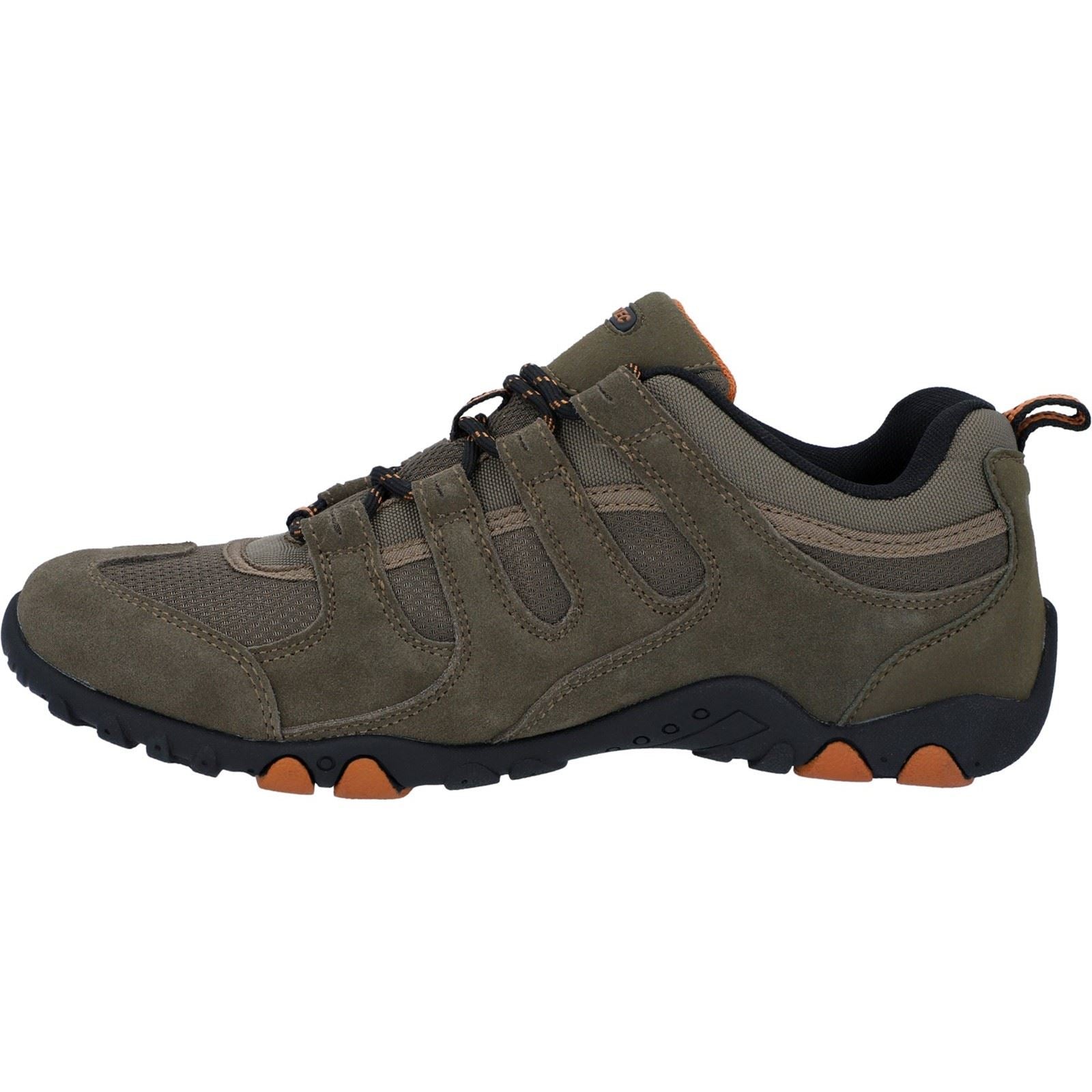 Hi-Tec Quadra II Chaussures De Randonnée Pour Hommes En Daim Taupe/orange Brûlé