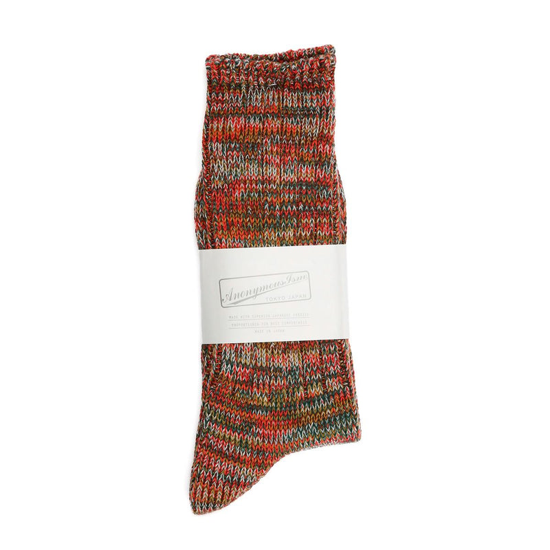 Anonymous Ism 5 Colour Mix Crew Chaussettes Hautes En Coton Rouge Pour Hommes