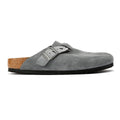 Birkenstock Boston Braided Sabots Pour Femmes En Suède Gris