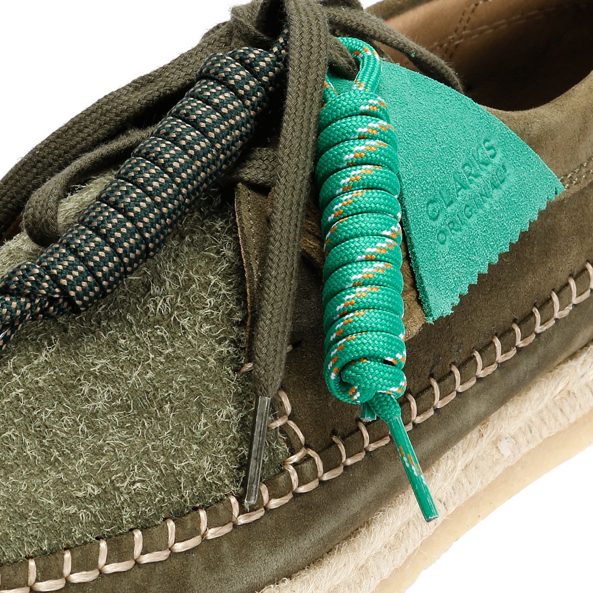 Pompeii X Clarks Weaver Chaussures À Lacets Vertes Pour Hommes En Daim