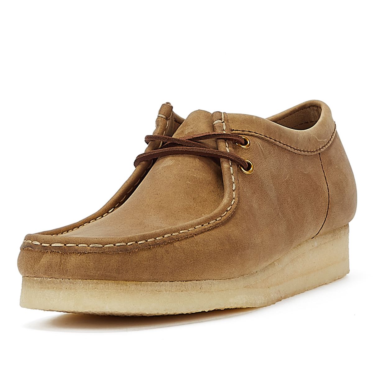 Clarks Originals Wallabee Chaussures En Cuir Marron À Lacets Pour Hommes