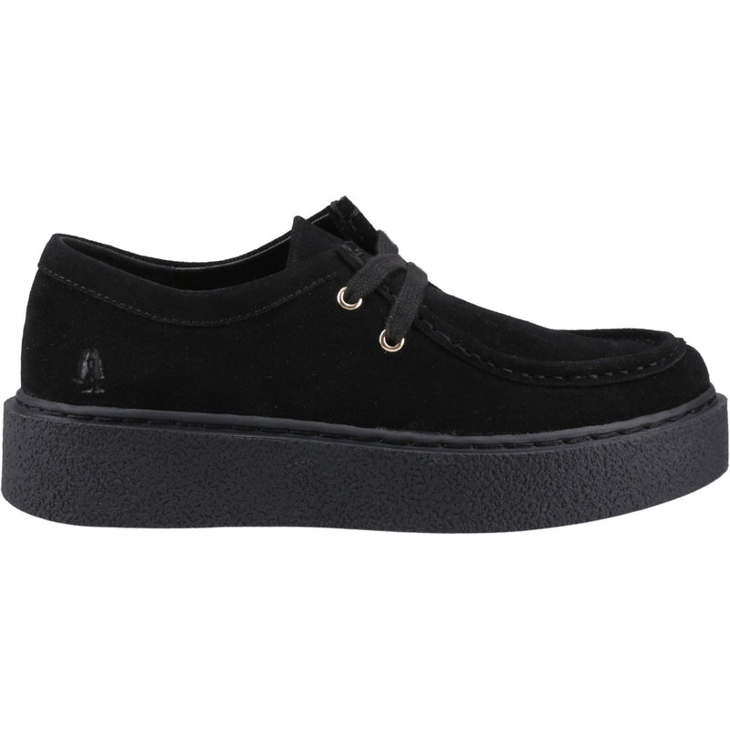 Hush Puppies Bridie Suede Chaussures Mocassins Noires Pour Femmes En Cuir