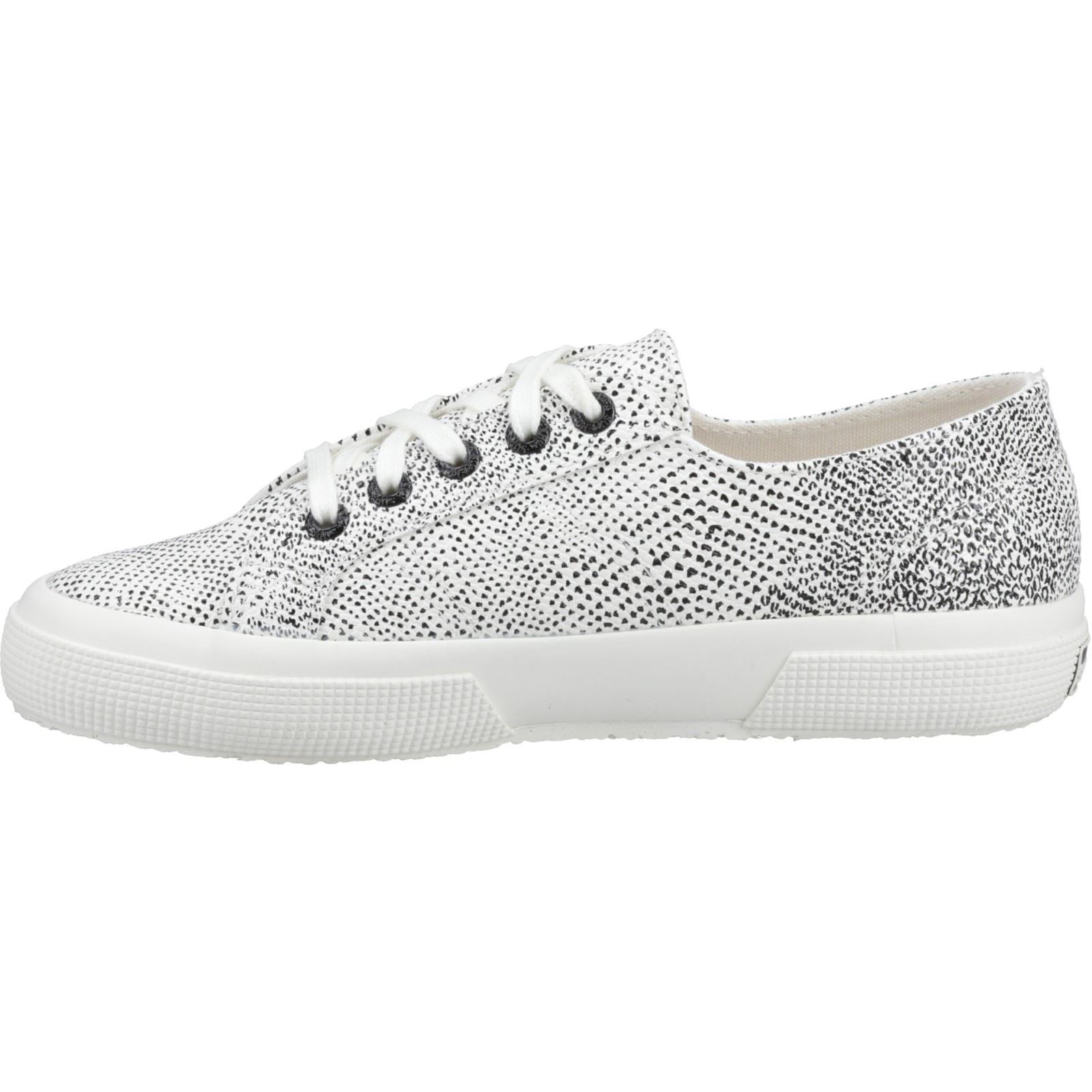 Superga 2730 Micro Faux Snake Sneakers Femme En Simili Cuir Blanc Avorio/Serpent Noir