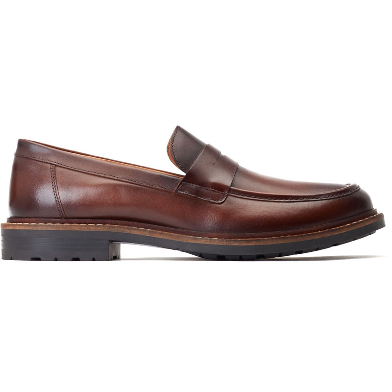 Base London Ivey Chaussures Loafers Marron Brûlé Pour Hommes En Cuir