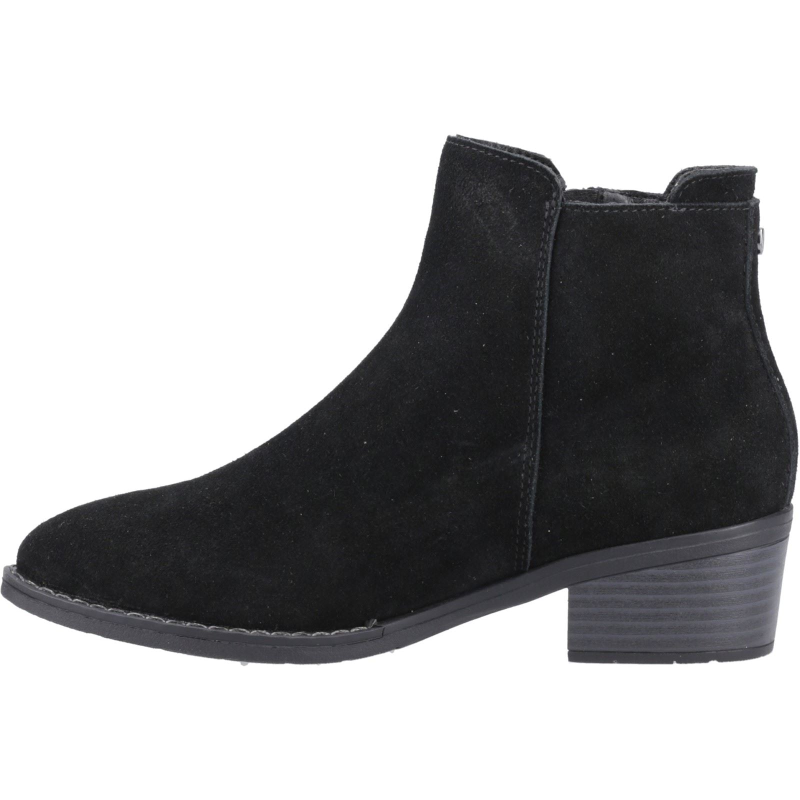 Hush Puppies Ingrid Femmes Suède Bottines Noires À Talons