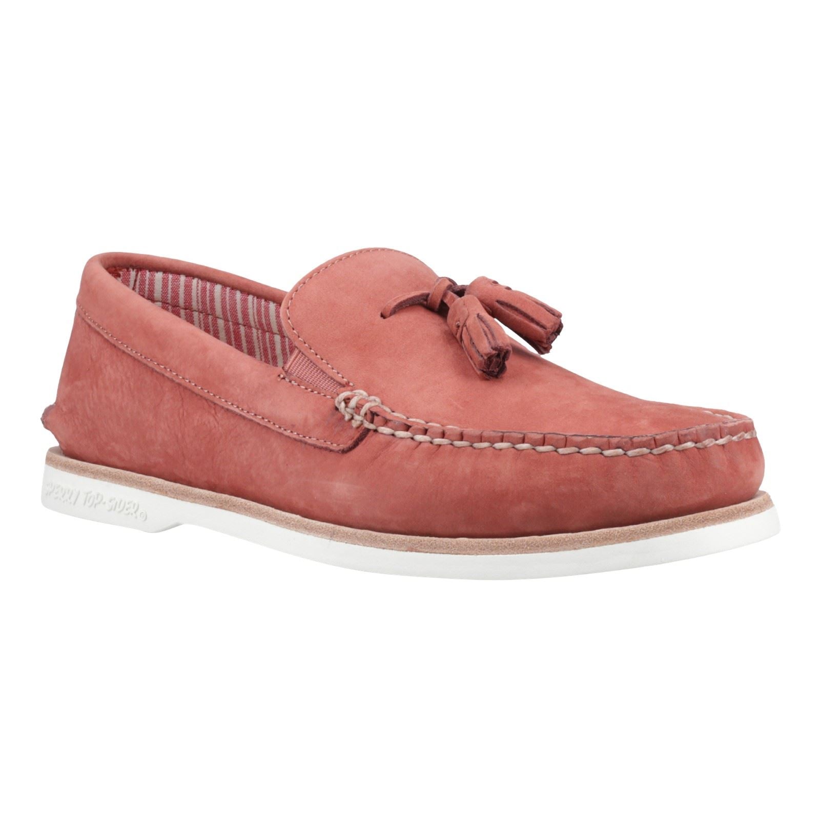 Sperry Authentic Original Chaussures Mocassins En Cuir Rouge Pour Homme