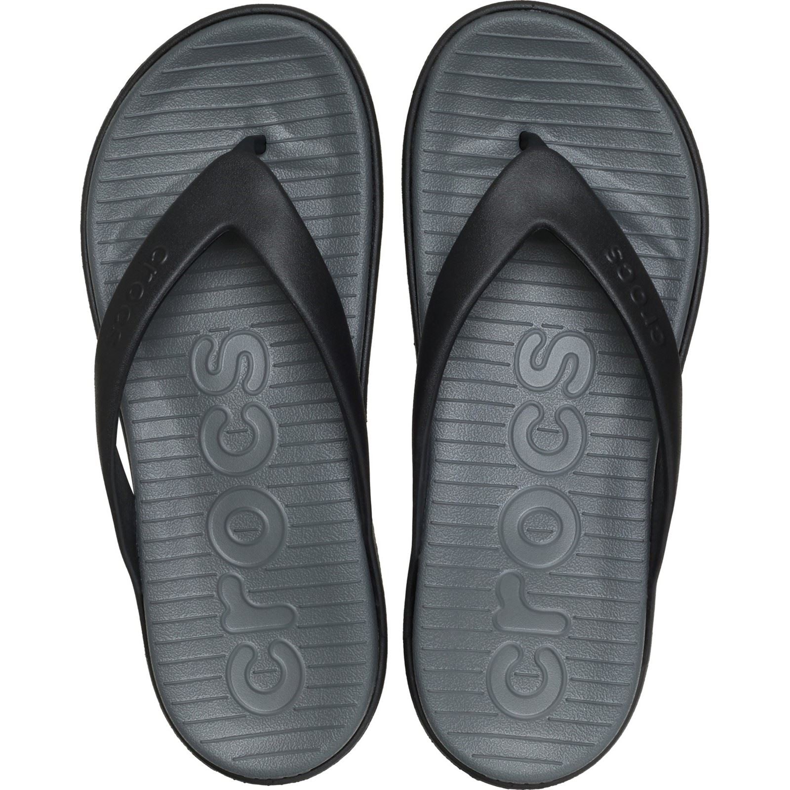 Crocs Coast Flip Tongs En Polyuréthane Pour Homme Noires/Grises Ardoise
