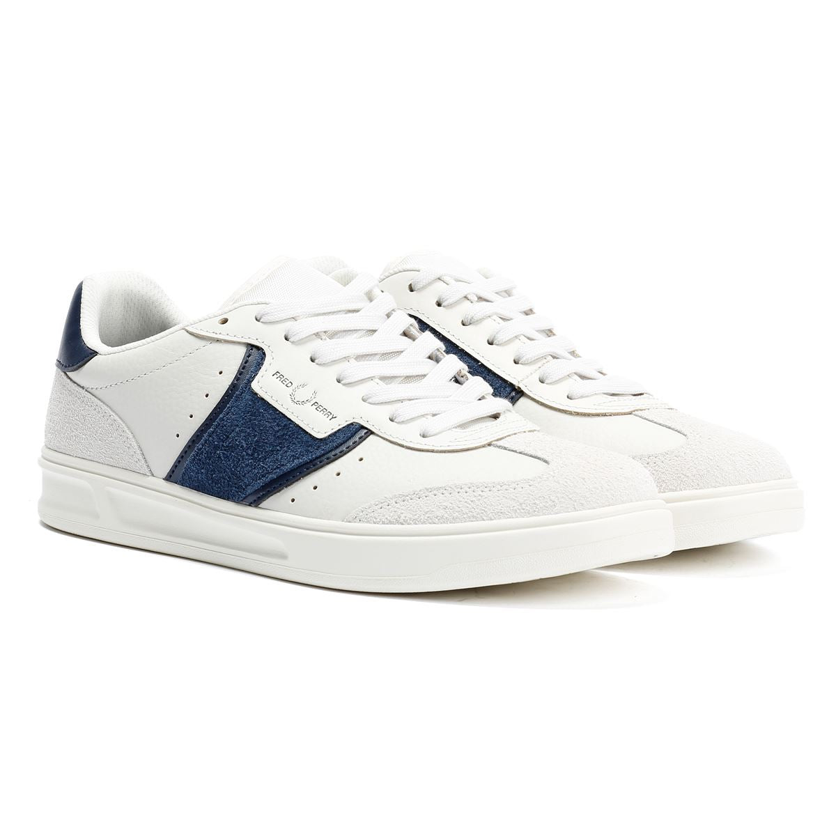 Fred Perry B4 Baskets Blanches En Cuir Pour Hommes