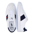 Ralph Lauren Vulc II Baskets Blanches En Cuir Pour Hommes