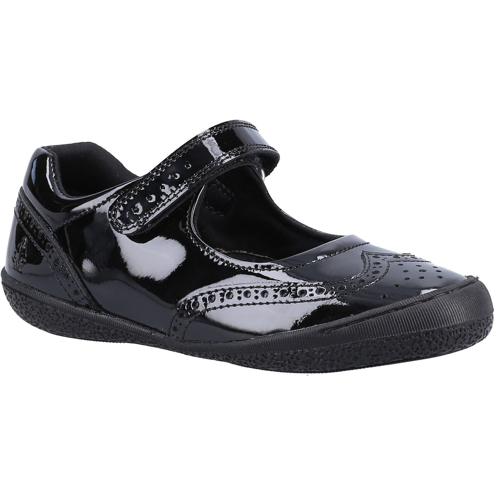 Hush Puppies RINA SHOE PATENT JNR Chaussures Noires Pour Filles En Cuir