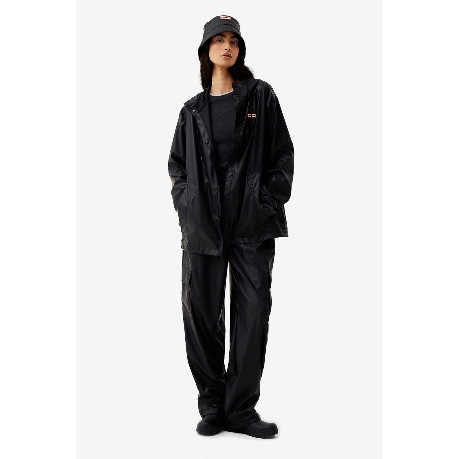 Hunter Izzy Hooded Veste Noire Unisexe Pour Adultes