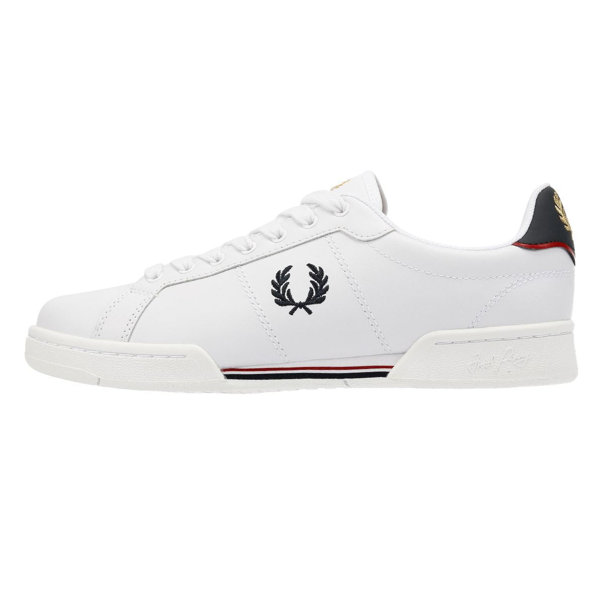 Fred Perry Split Cup Baskets Blanches En Cuir Pour Hommes