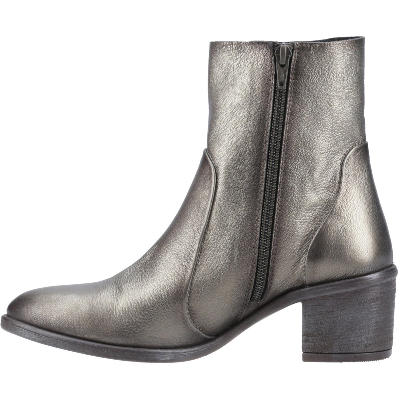 Hush Puppies Winona Bottes En Cuir Pour Femmes De Couleur Étain