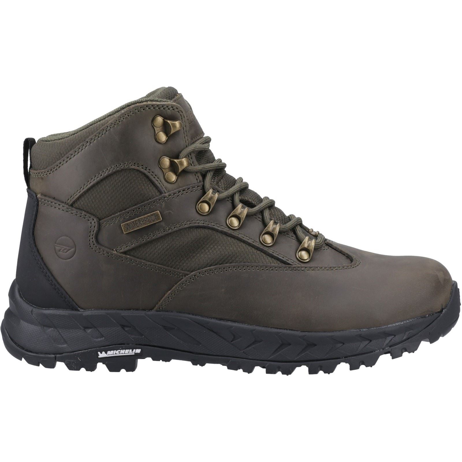 Hi-Tec Euro Trail Chaussures De Randonnée En Cuir Pour Homme Couleur Kaki