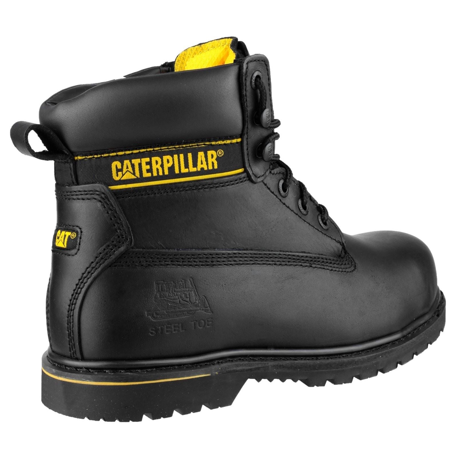 Caterpillar  Bottes De Sécurité En Cuir Noir Holton