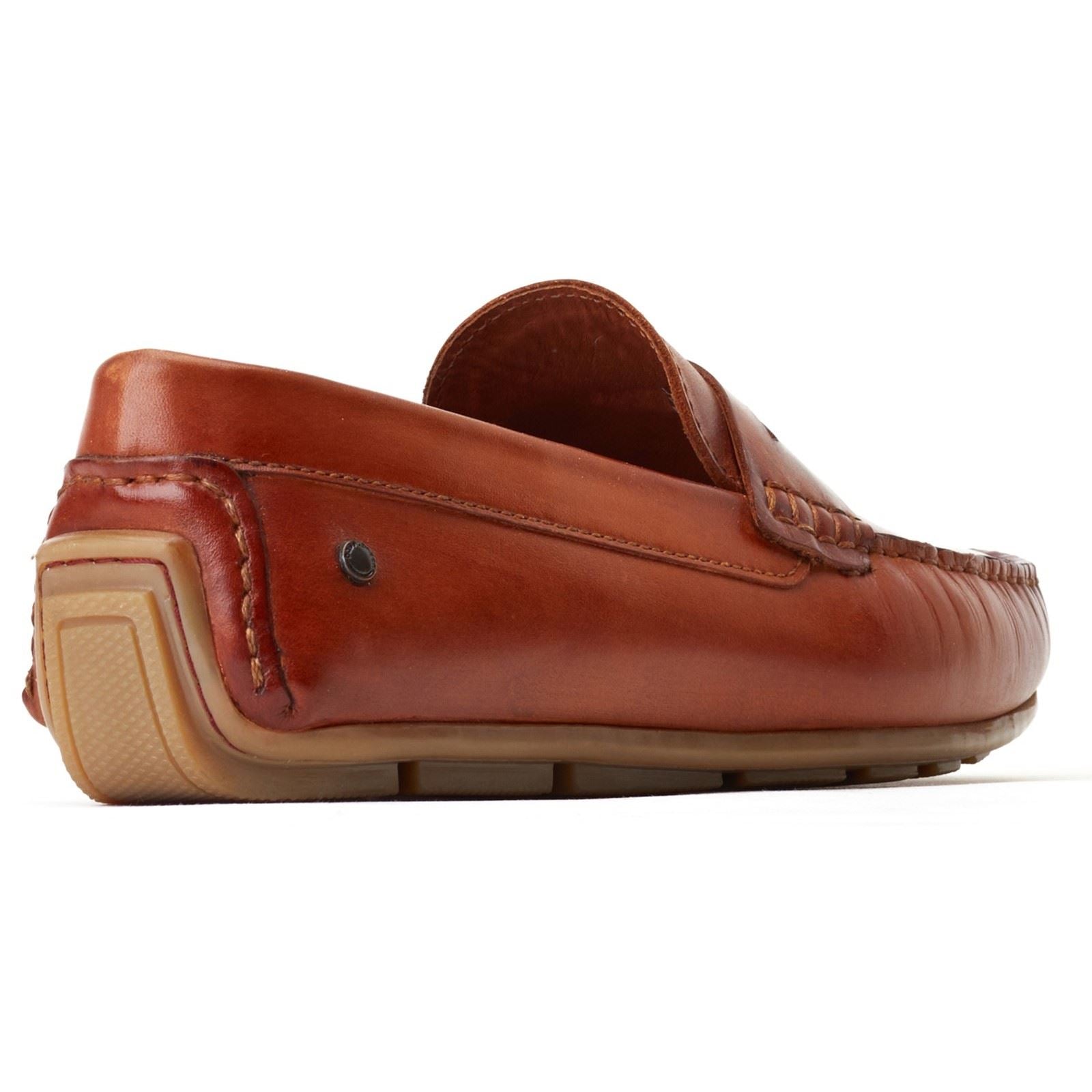 Base London Collins Driver Mocassins En Cuir Pour Hommes Couleur Cuir Brûlé