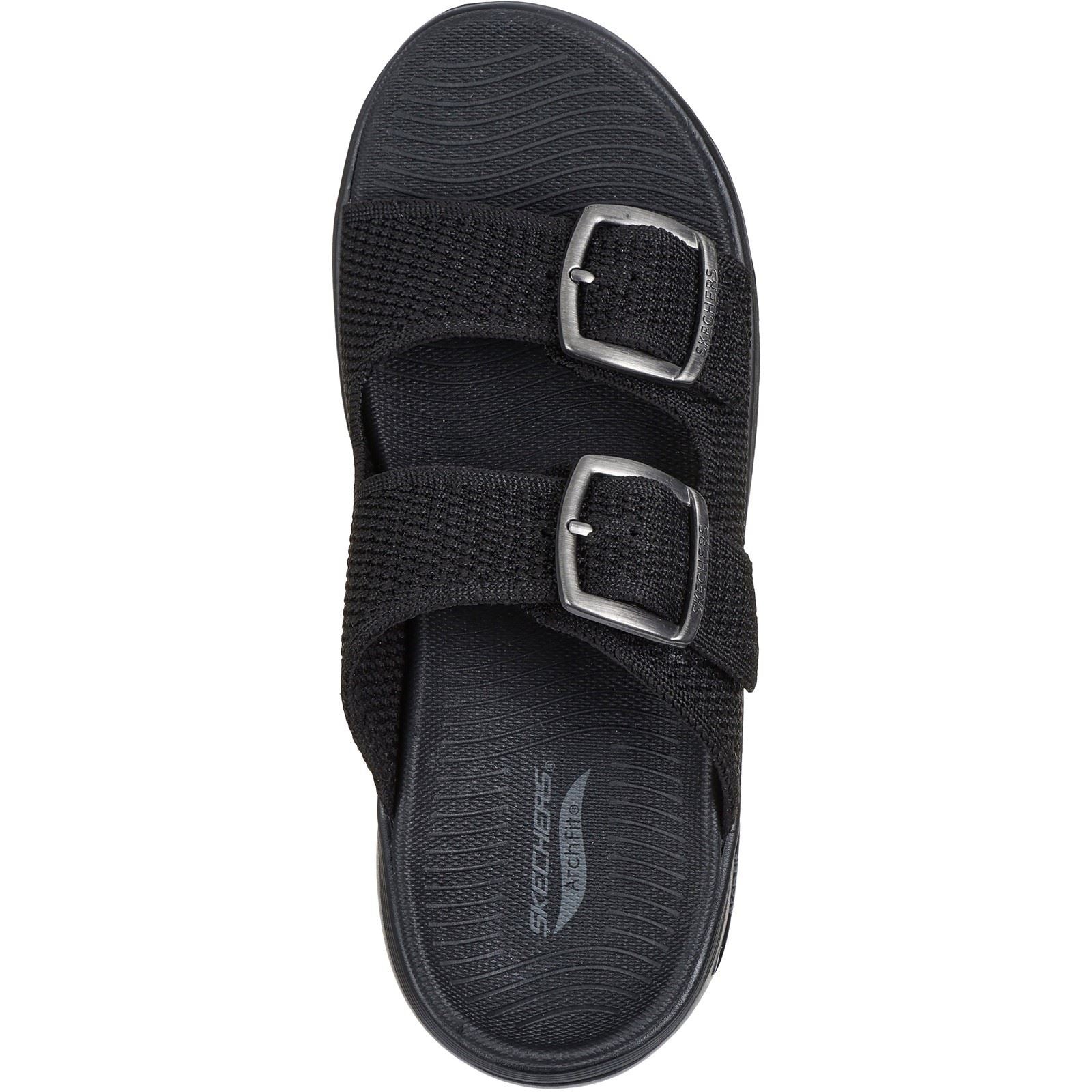 Skechers Go Walk Arch Fit 2.0 Destined Sandales Noires Pour Femme En Textile