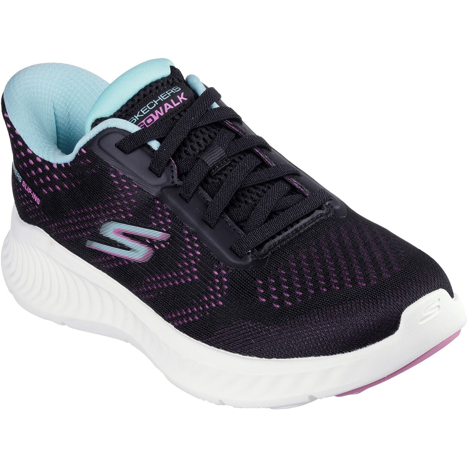 Skechers Go Walk Now Khloe Chaussures De Sport Pour Femmes En Textile Noir/Violet