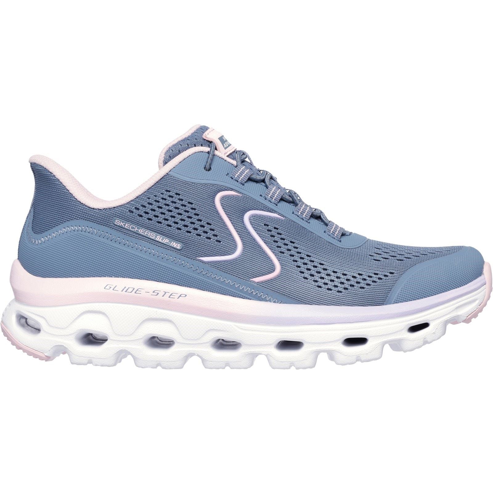 Skechers Glide-Step Sole Chaussures De Randonnée Pour Femmes En Synthétique, Couleur Ardoise/Rose.