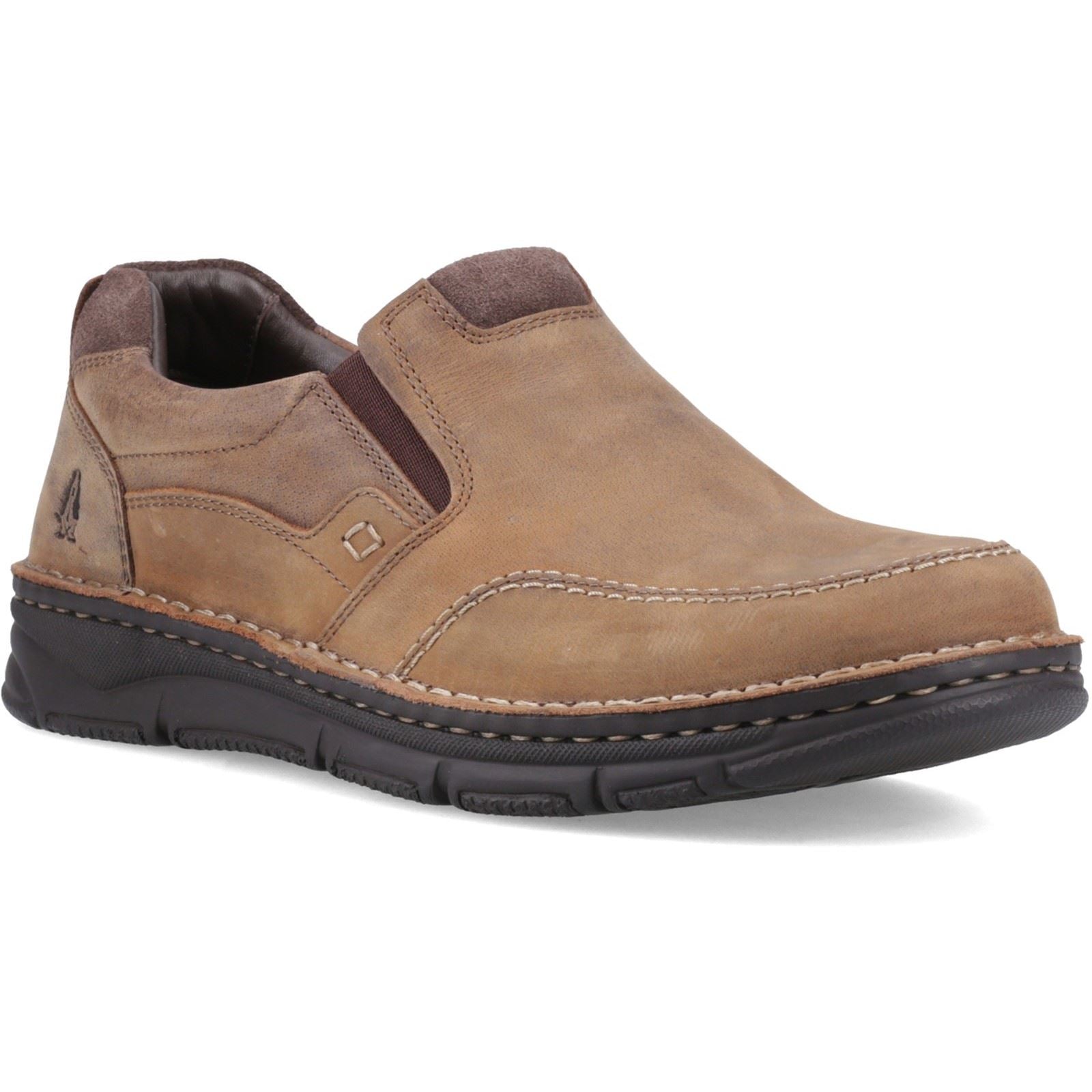 Hush Puppies Franco Slip on Mocassins En Cuir Pour Hommes En Tan