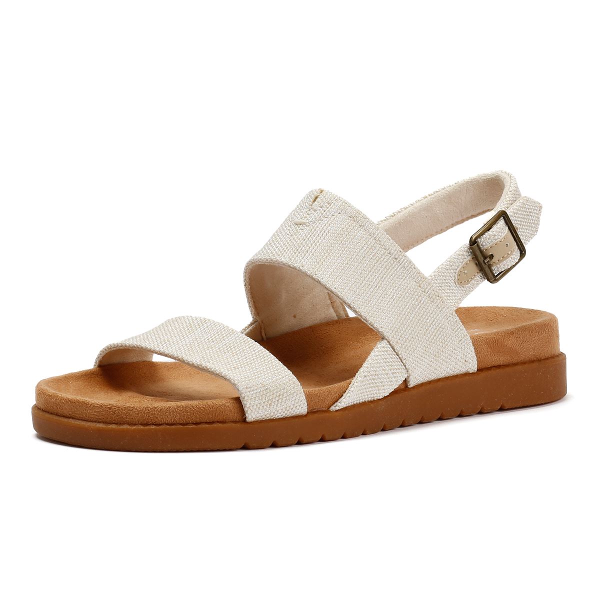 TOMS Marin Slingback Sandales Blanches En Textile Pour Femmes