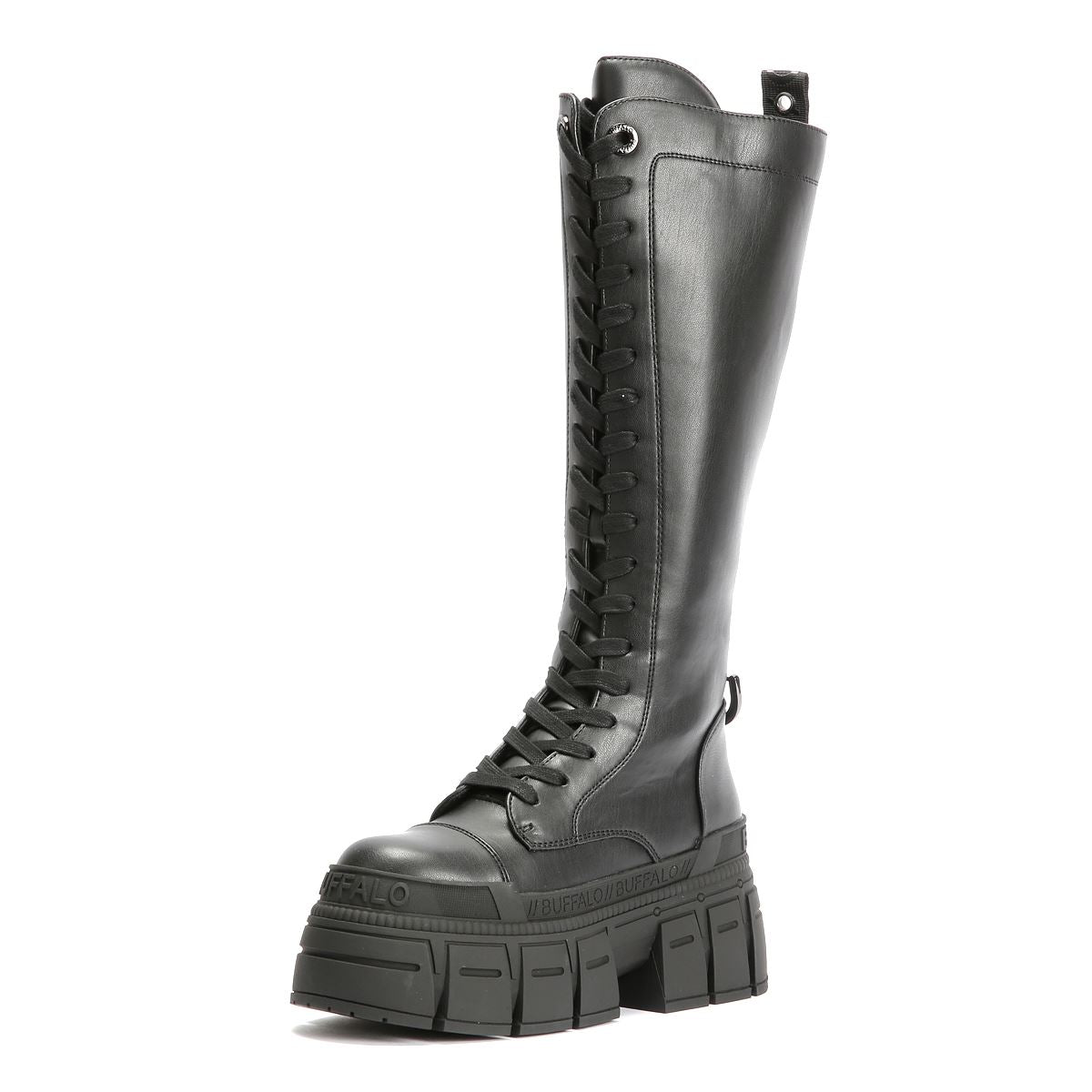 Buffalo Gospher Lace Up High Bottes Noires Pour Femmes