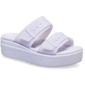 Crocs Brooklyn Buckle Low Wedge Sandales Violettes Pour Femmes