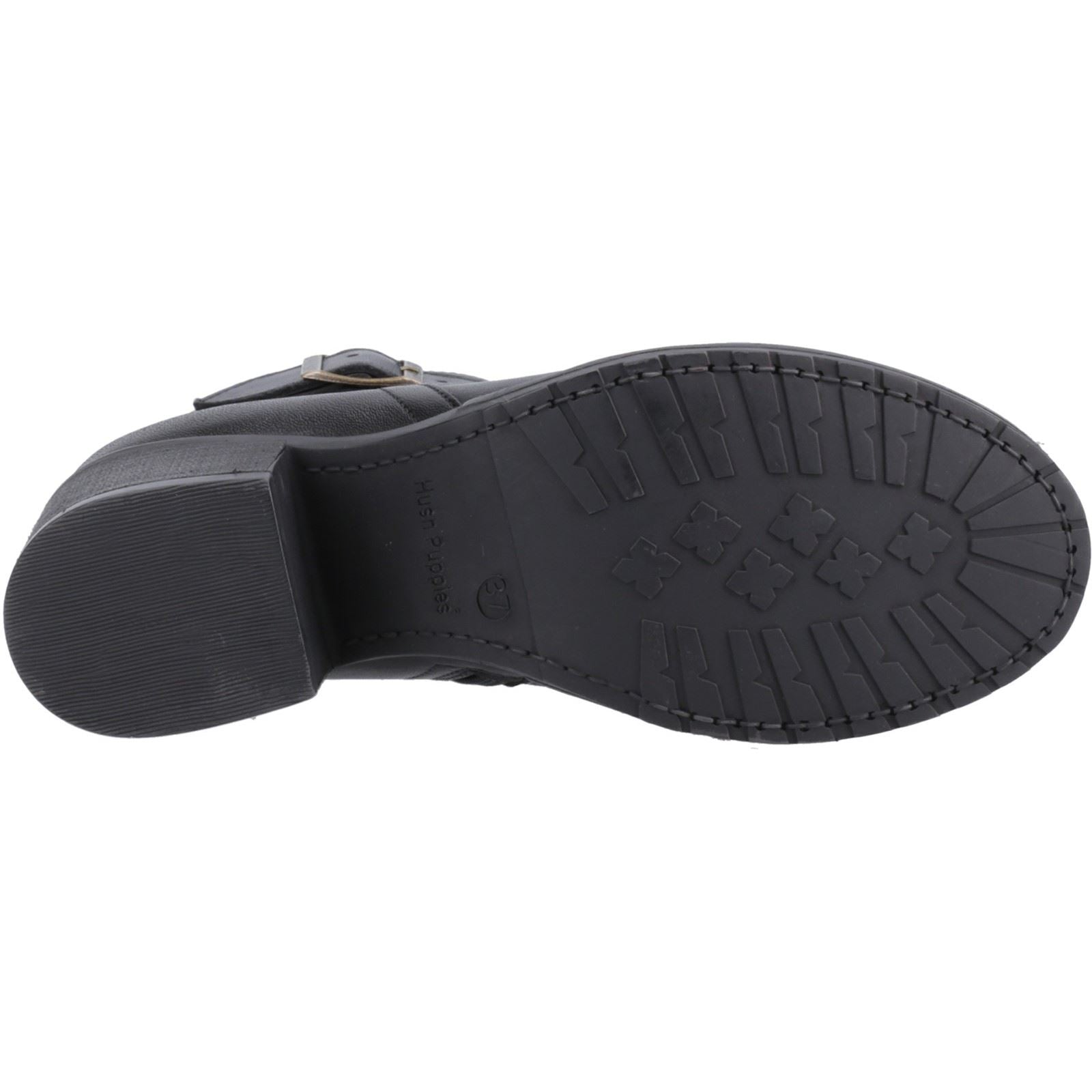 Hush Puppies Hensley Bottes Noires À Talons En Cuir Pour Femme