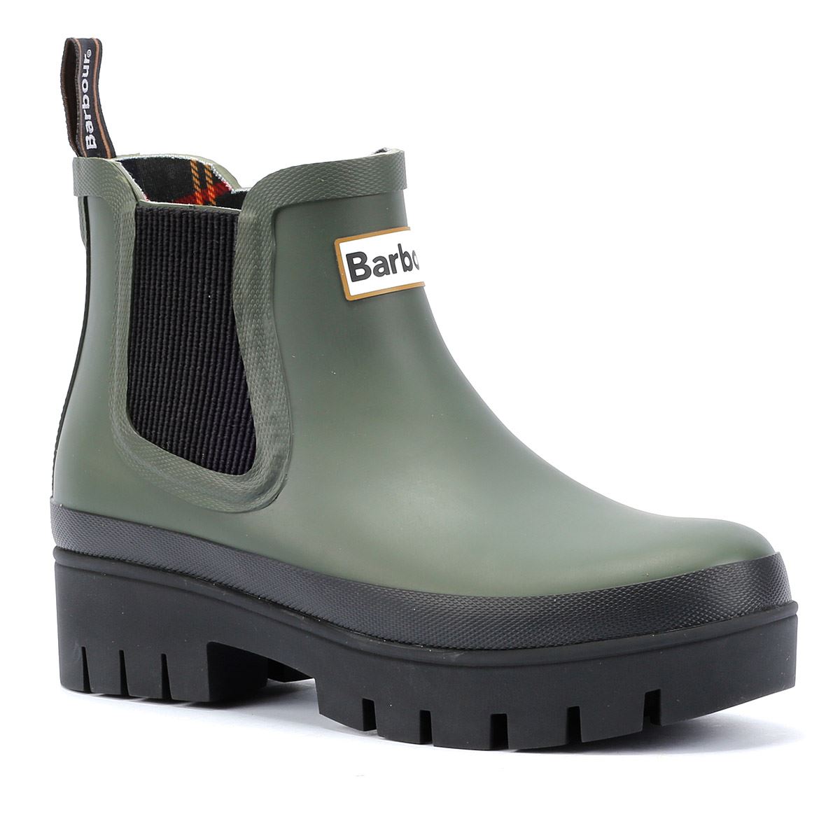 Barbour Halton Bottes En Caoutchouc Vertes Pour Femmes